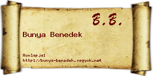 Bunya Benedek névjegykártya