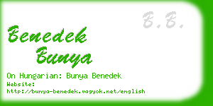 benedek bunya business card